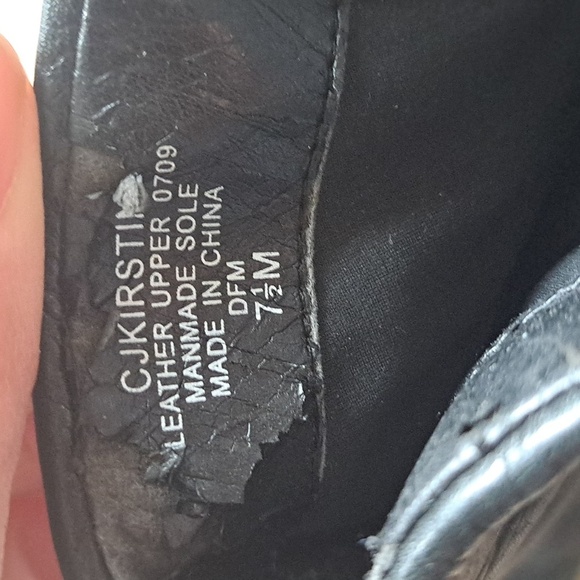 Circa Joan & David Kirstin Black Pebbled Leather Slouchy Heel Ankle Booties - Picture 7 of 14